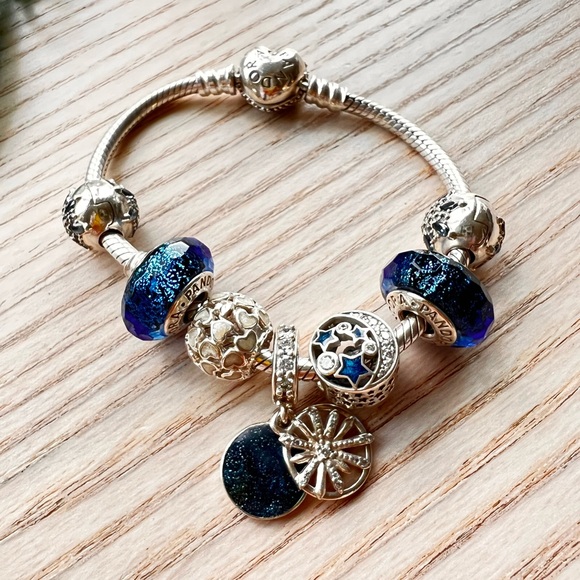 Pandora Accessories - Pandora Charm Bracelet Set | Blue Galaxy / Stars Theme Sterling Silver Bracelet